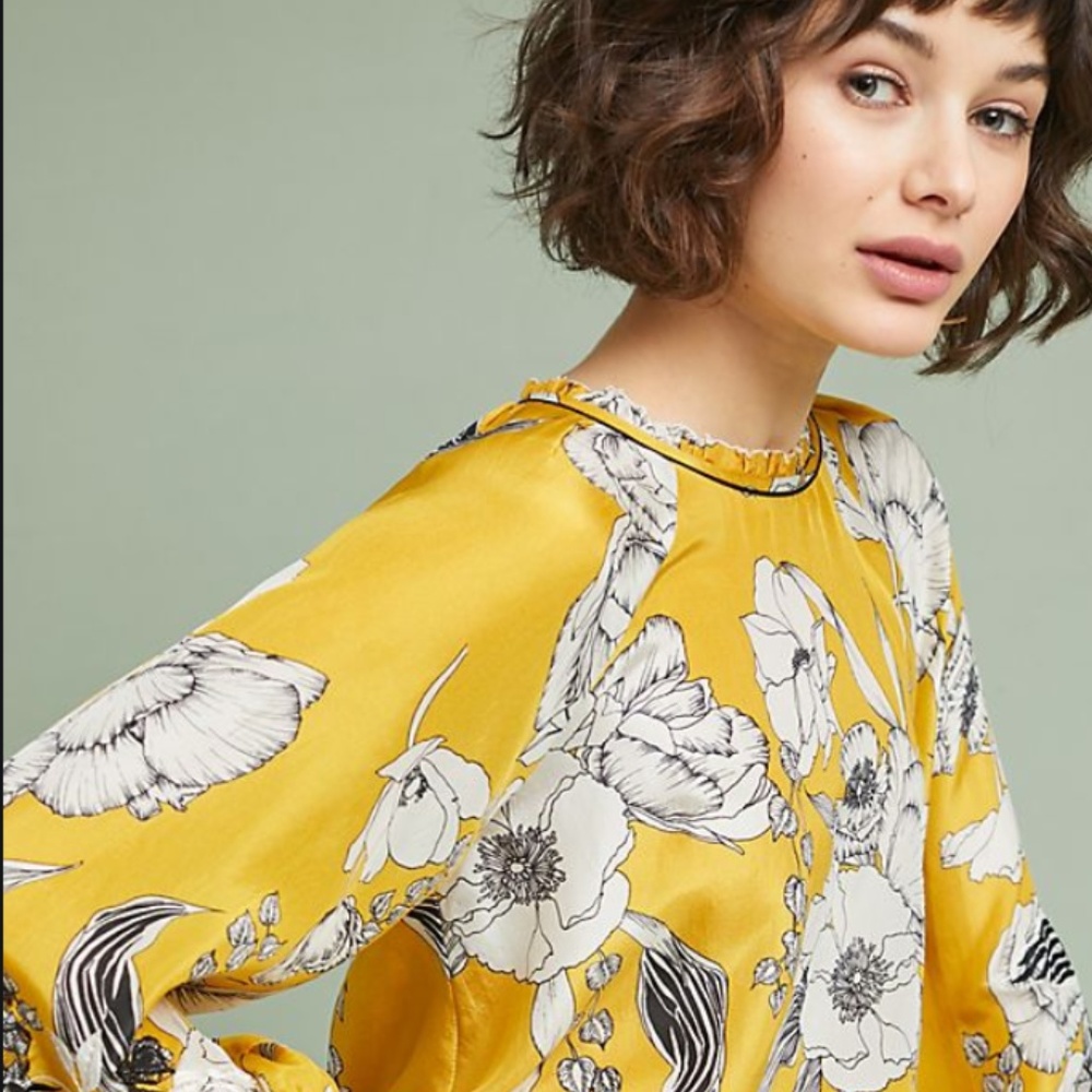 Anthropologie Giovanna Silk Blouse